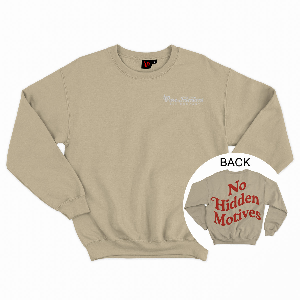 Sweatshirt - Beige / Red Back